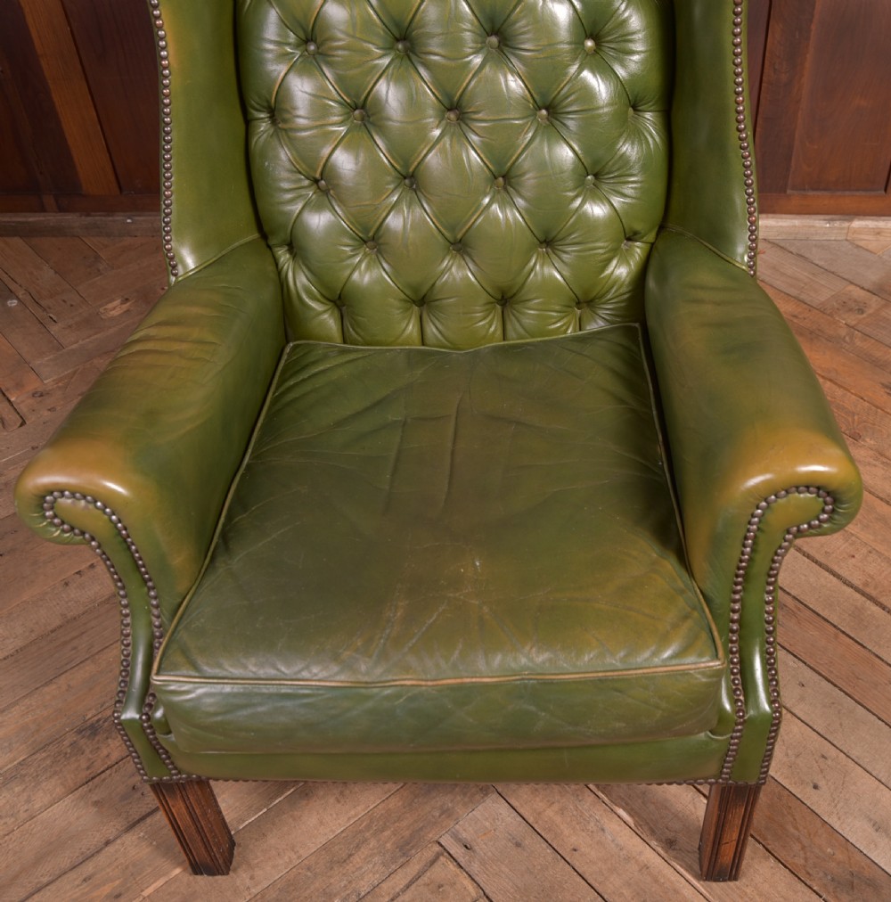 Chesterfield Wing Back Leather Chair View VIII