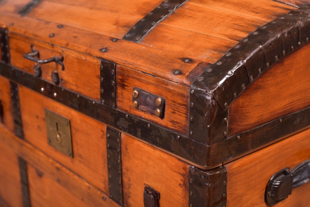 Victorian Pine Dome Top Trunk View II