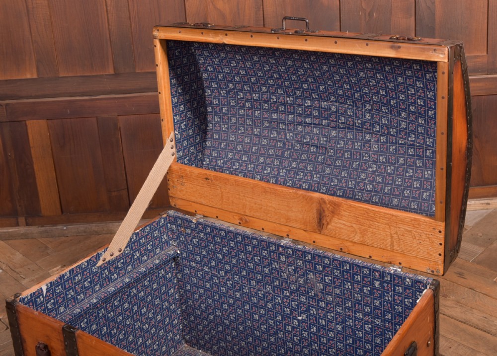 Victorian Pine Dome Top Trunk View V