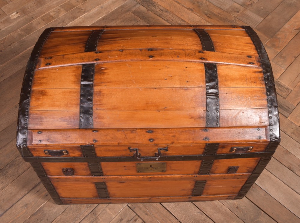 Victorian Pine Dome Top Trunk View XIII