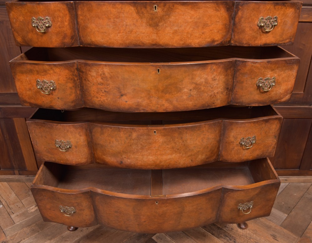 Burr Walnut Serpentine Chest on Chest View IV