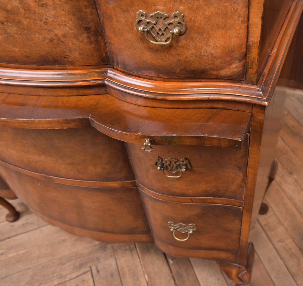 Burr Walnut Serpentine Chest on Chest View XVII