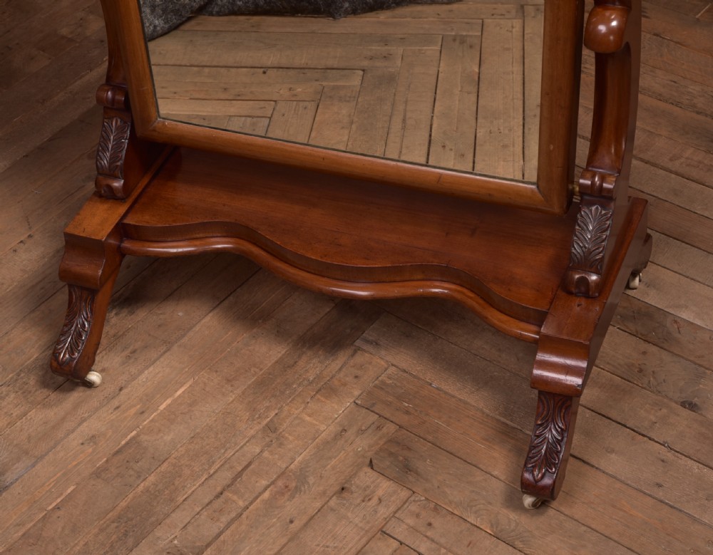 Victorian Mahogany Cheval Mirror View III