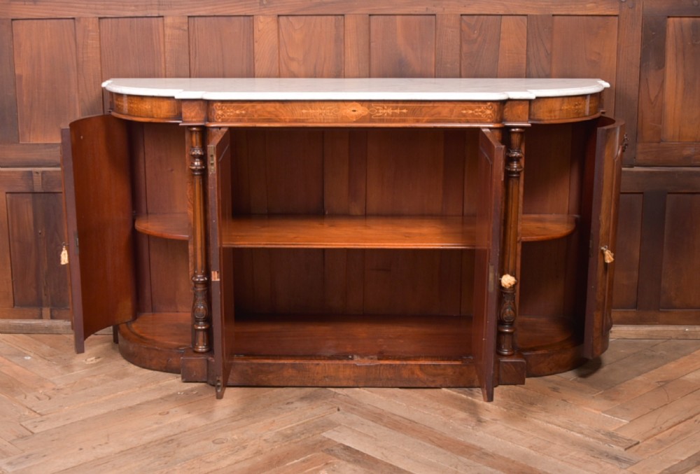 Victorian Walnut Marble top Credenza View II