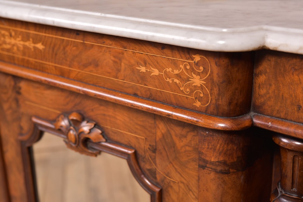 Victorian Walnut Marble top Credenza View III