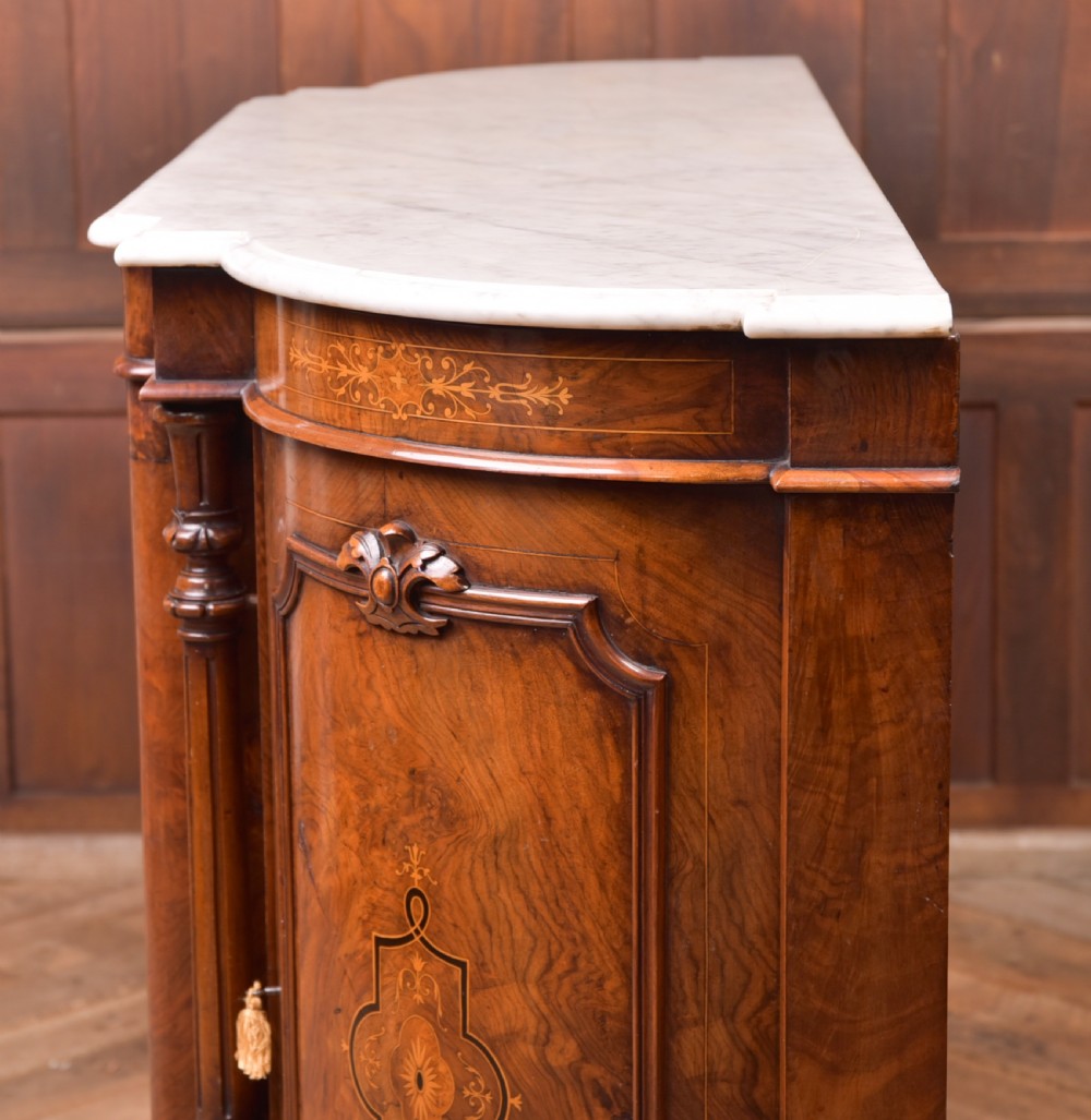 Victorian Walnut Marble top Credenza View IV