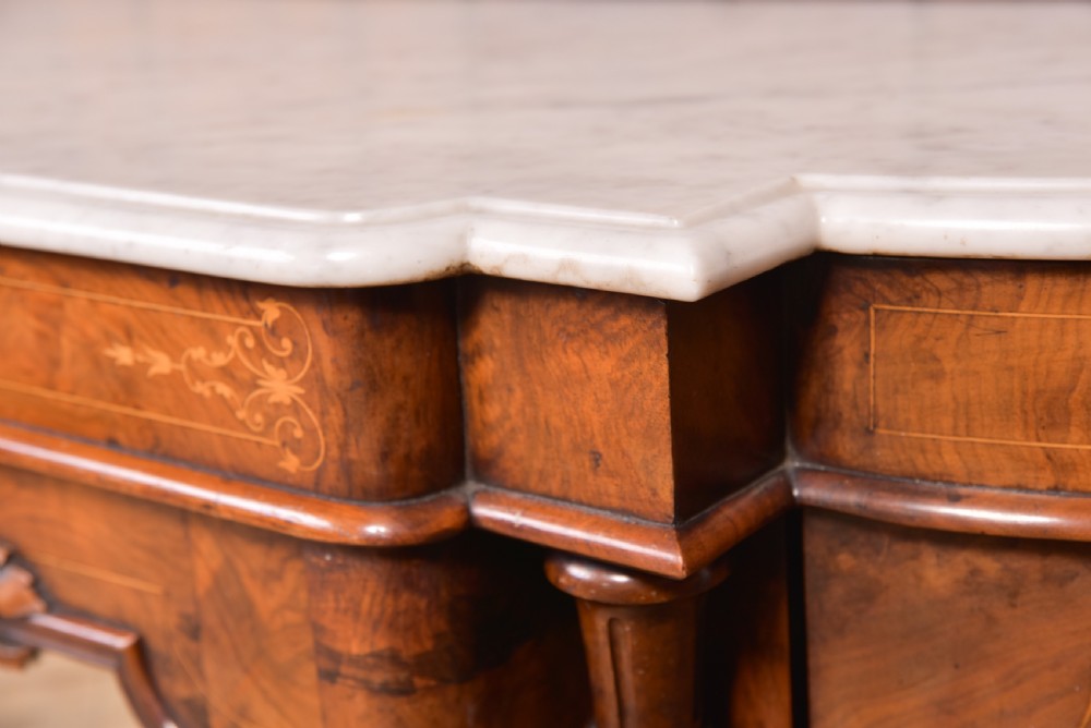Victorian Walnut Marble top Credenza View VII