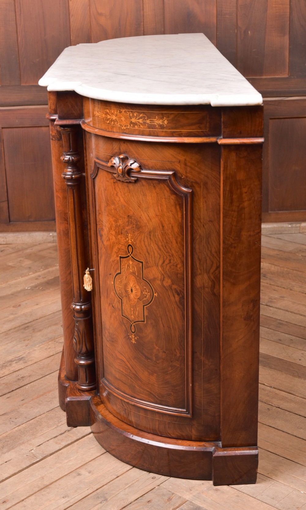 Victorian Walnut Marble top Credenza View VIII