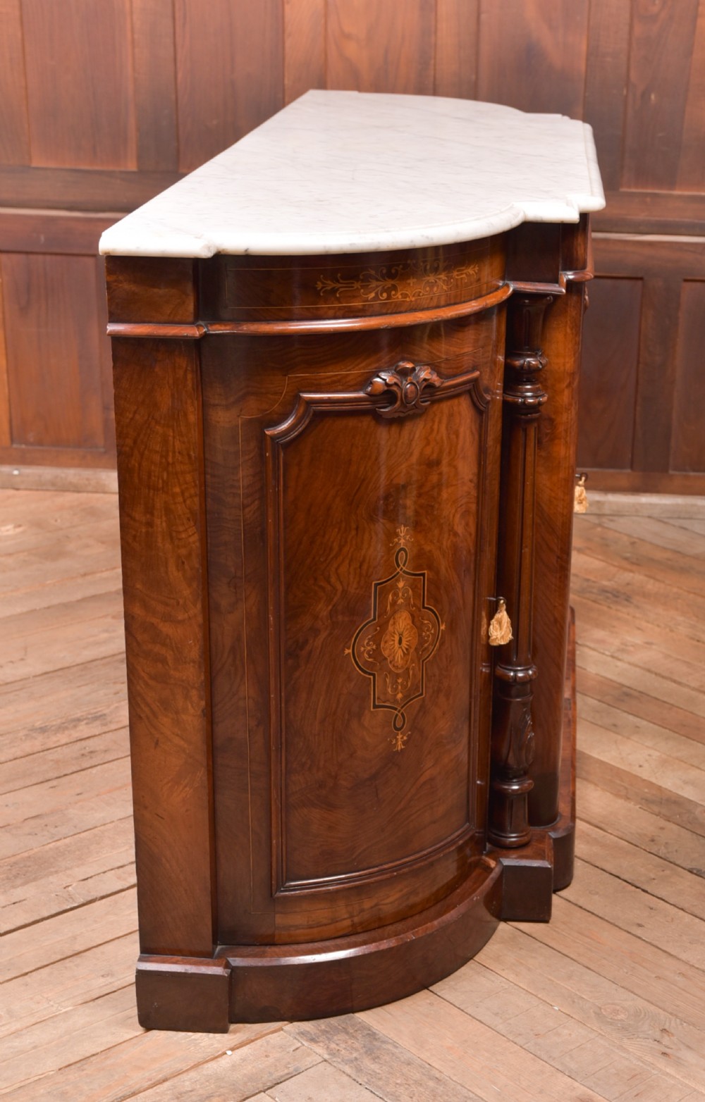 Victorian Walnut Marble top Credenza View XIII