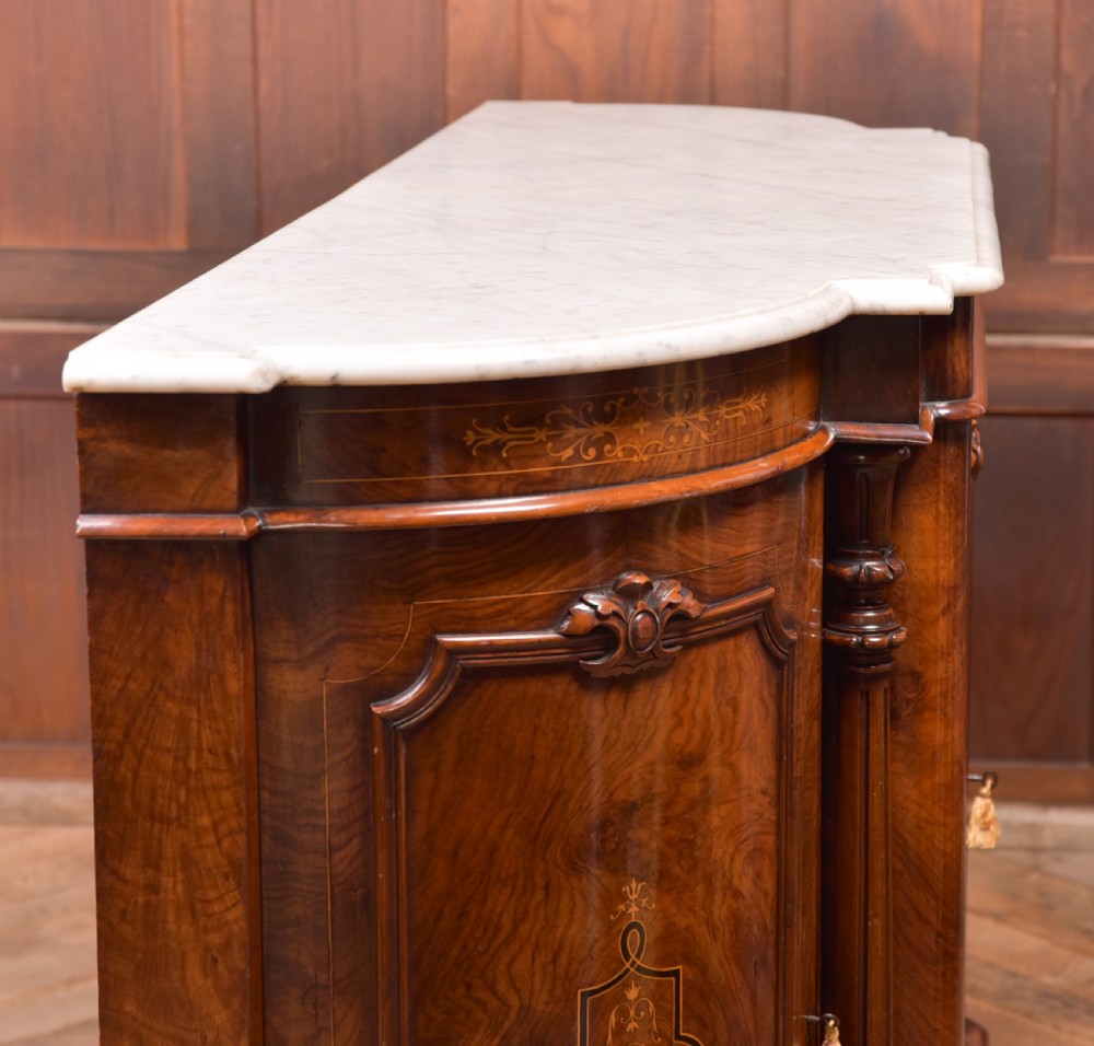 Victorian Walnut Marble top Credenza View XIV