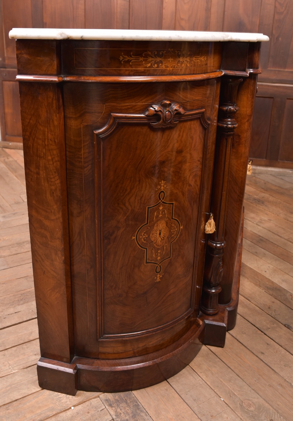 Victorian Walnut Marble top Credenza View XV