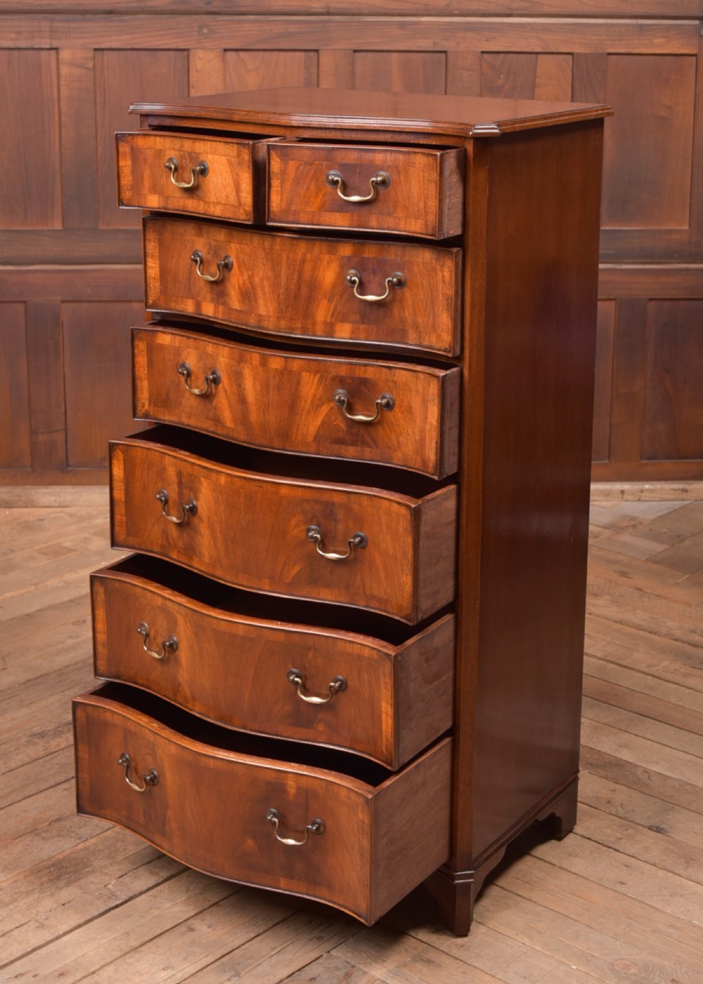 Edwardian Serpentine Chest of Drawers View II