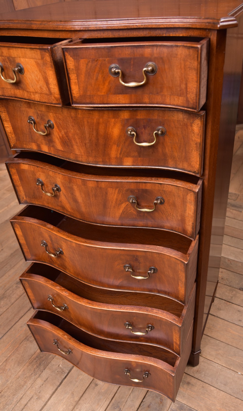 Edwardian Serpentine Chest of Drawers View VII