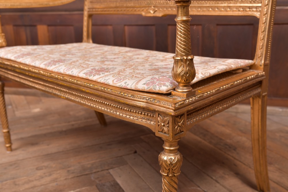 Carved Gilt Bergere Sofa View XI