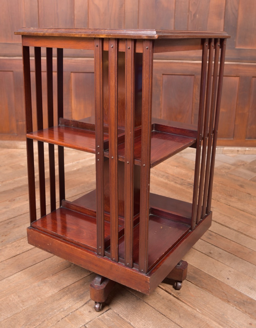 Edwardian Mahogany Inlaid Revolving Bookcase View VI