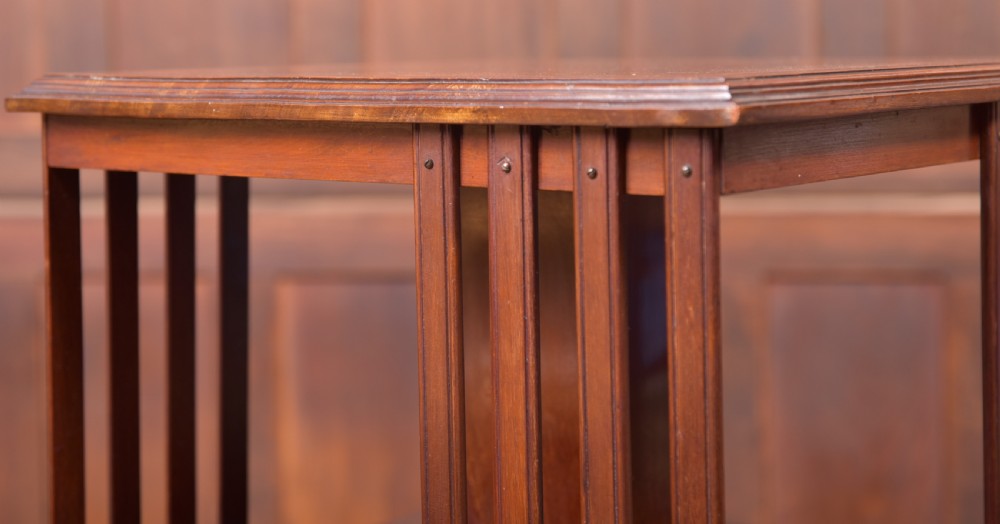 Edwardian Mahogany Inlaid Revolving Bookcase View VII