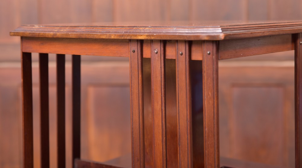 Edwardian Mahogany Inlaid Revolving Bookcase View VIII