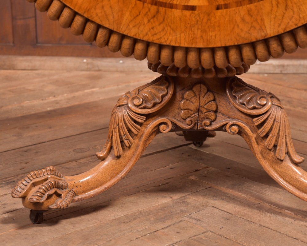 Exhibition Quality Oak Snap Top Table View V