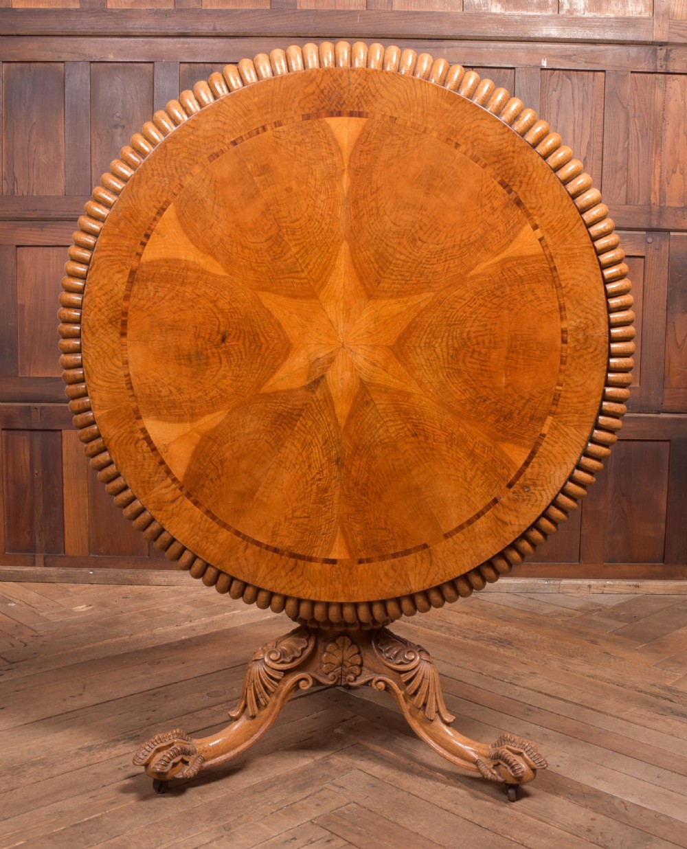Exhibition Quality Oak Snap Top Table View VI