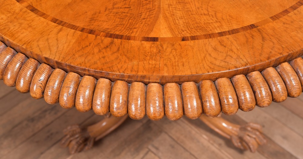 Exhibition Quality Oak Snap Top Table View XI