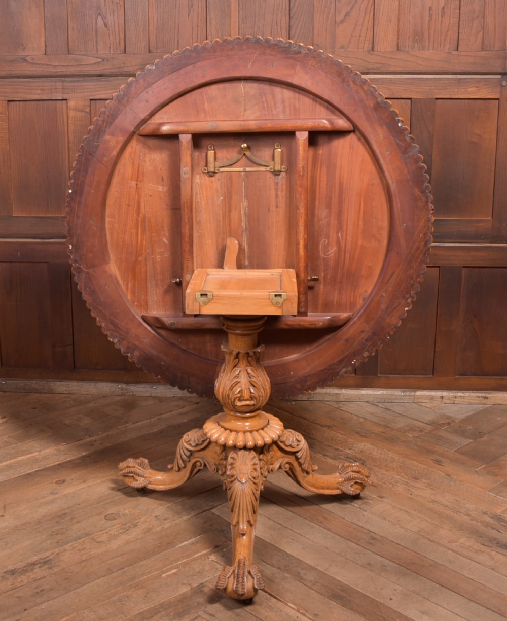 Exhibition Quality Oak Snap Top Table View XII