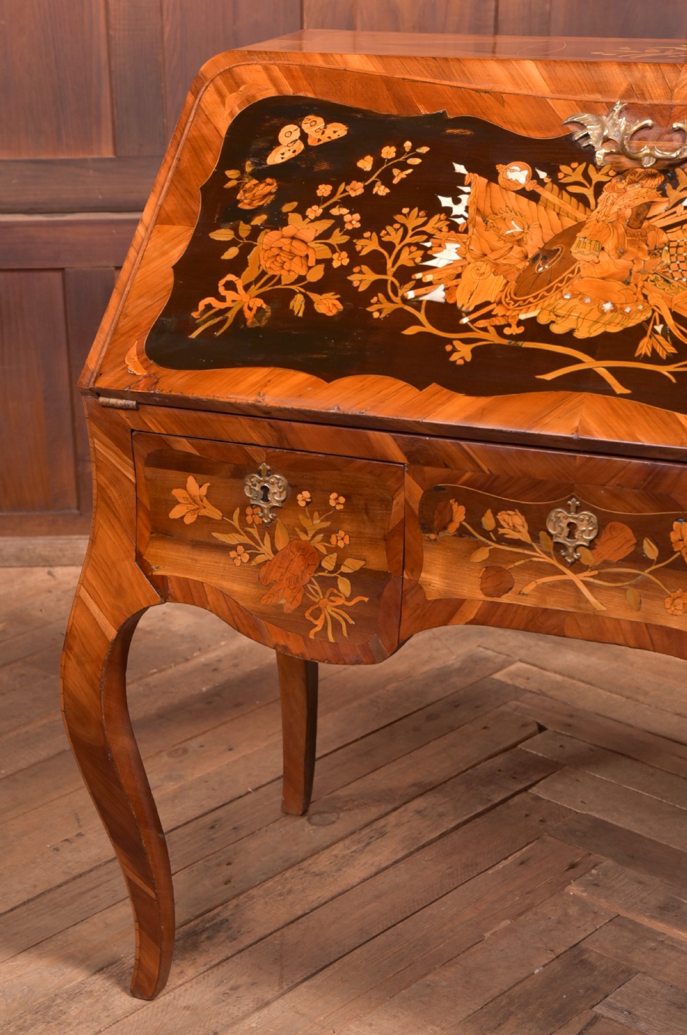 Continental Marquetry Writing Desk  View II