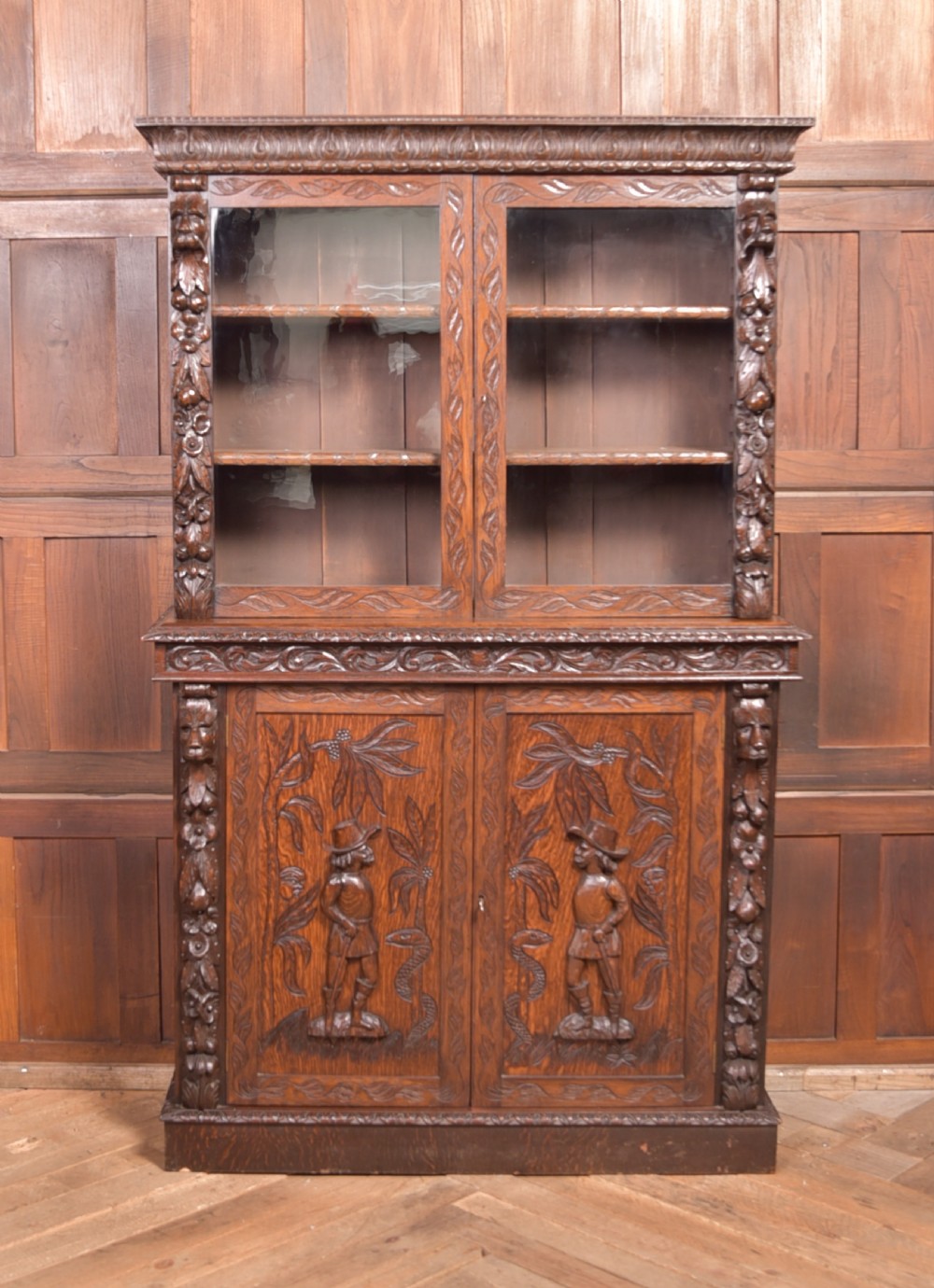 Oak Continental Bookcase 