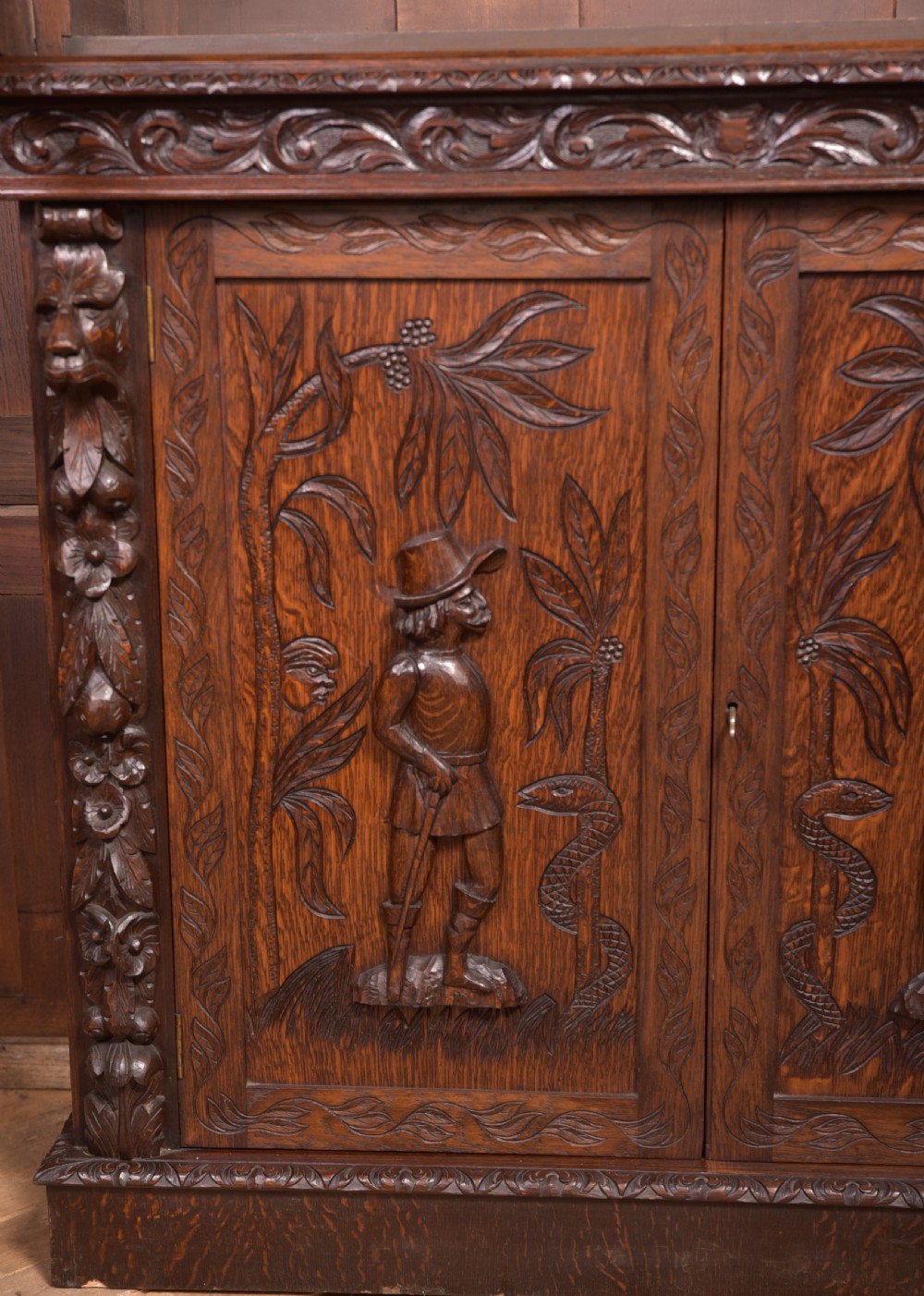 Oak Continental Bookcase  View IV