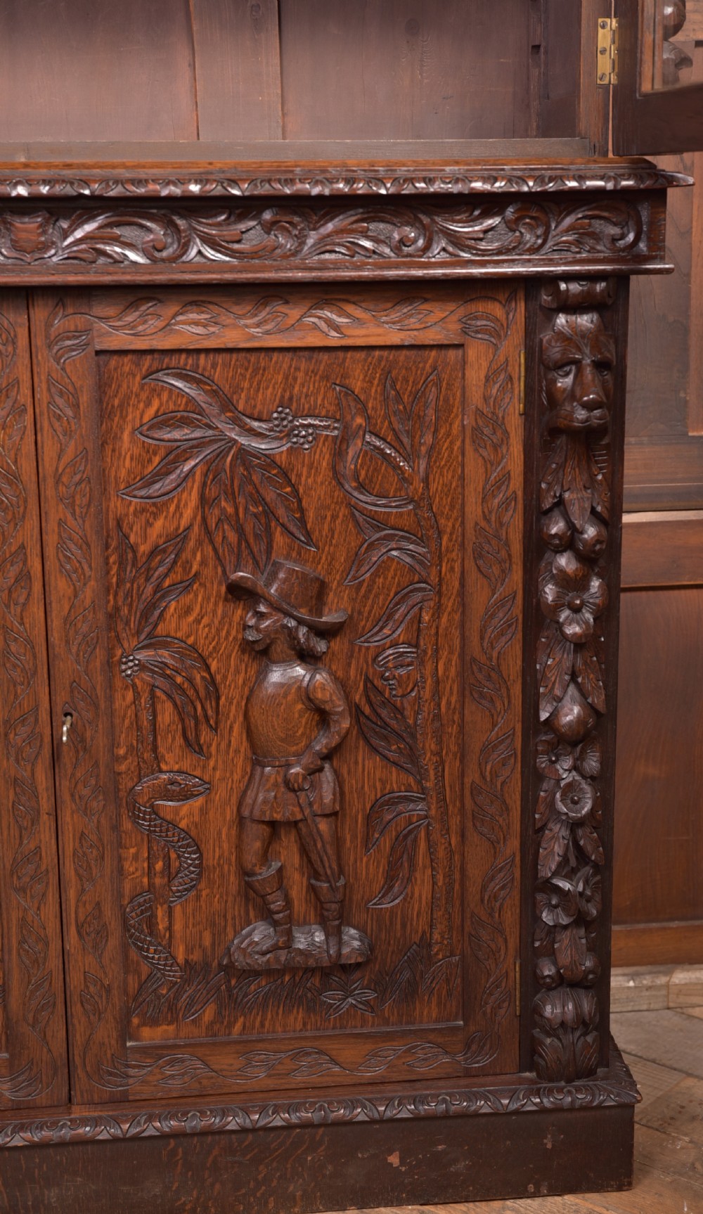 Oak Continental Bookcase  View IX
