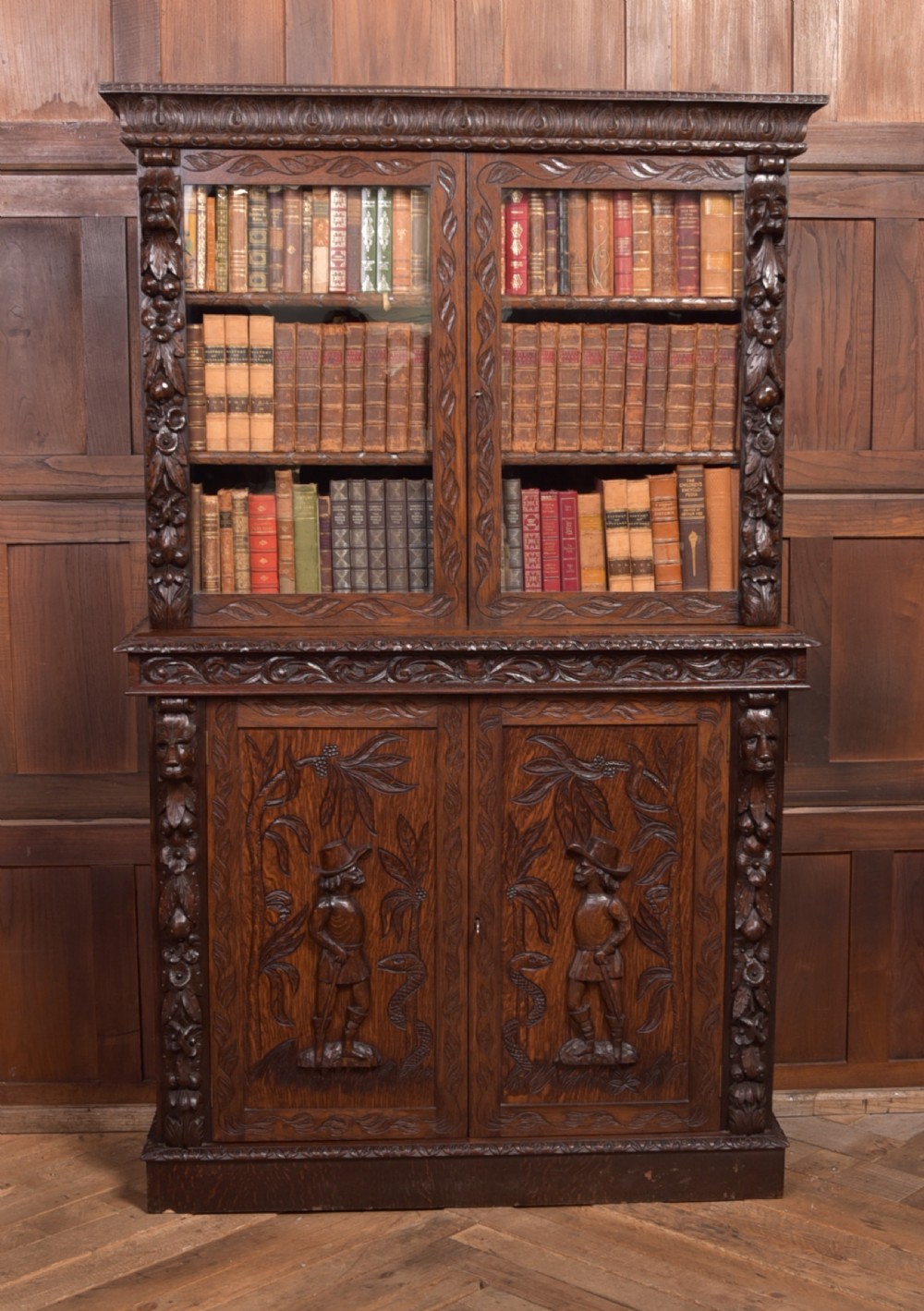 Oak Continental Bookcase  View XVI