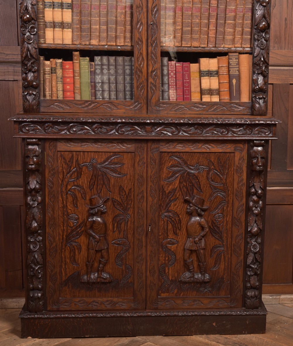Oak Continental Bookcase  View XVII