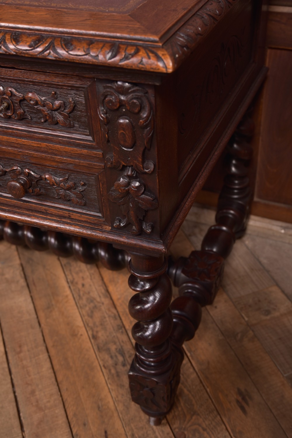 Oak Carved Writing Desk View III