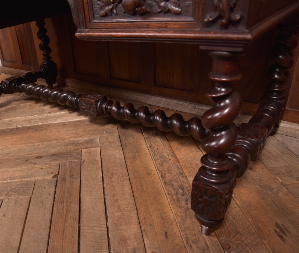 Oak Carved Writing Desk View VI