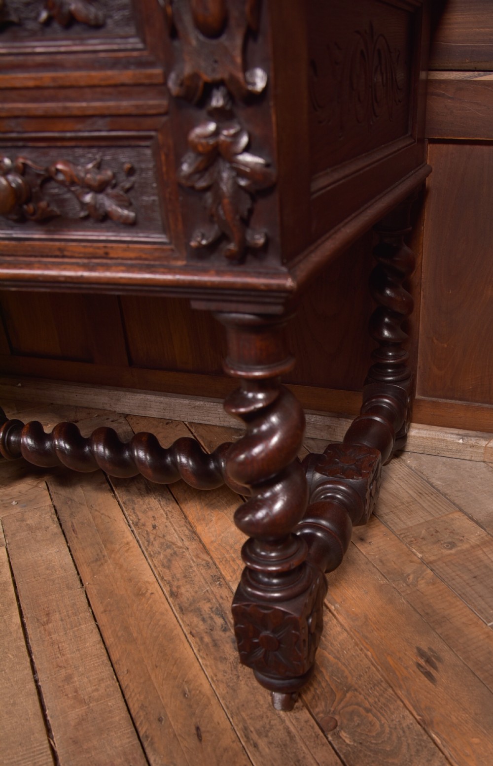 Oak Carved Writing Desk View VII