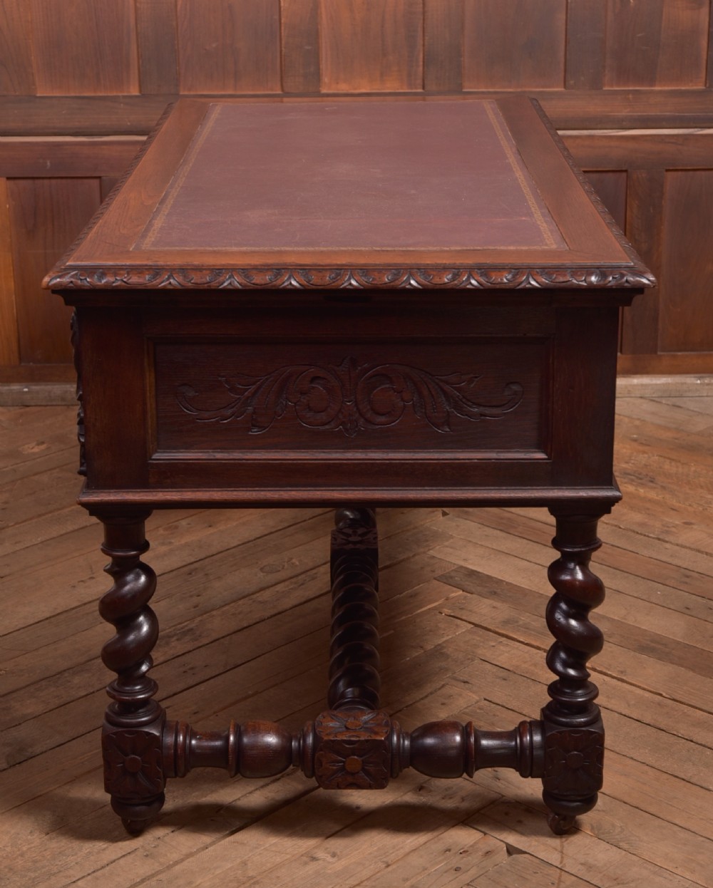Oak Carved Writing Desk View XXII