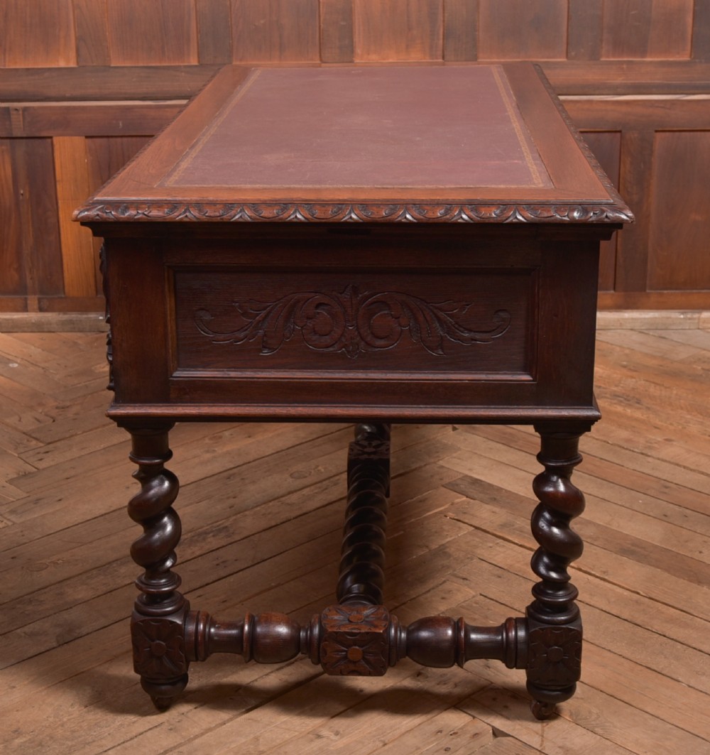 Oak Carved Writing Desk View XXIII