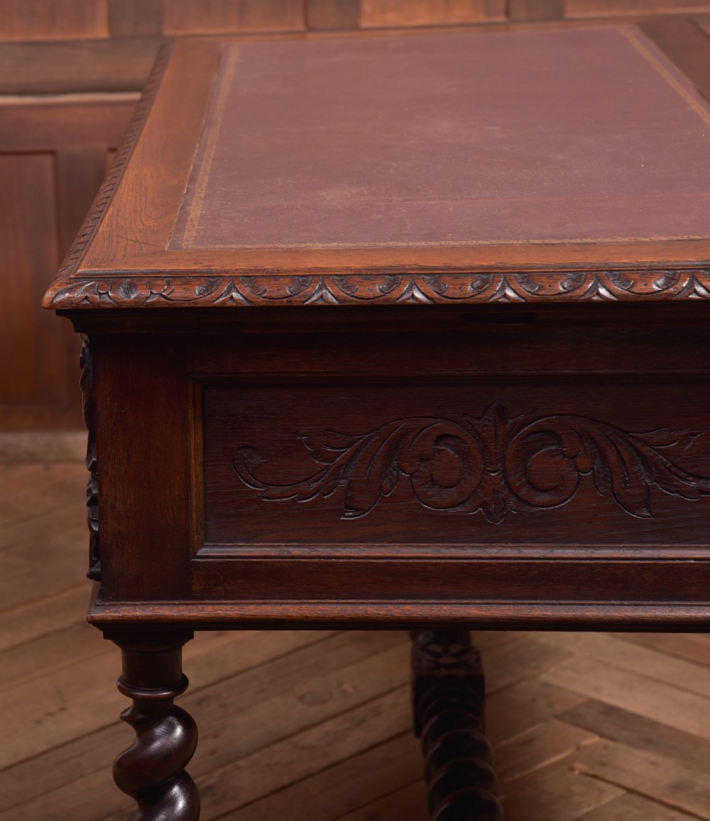 Oak Carved Writing Desk View XXVI