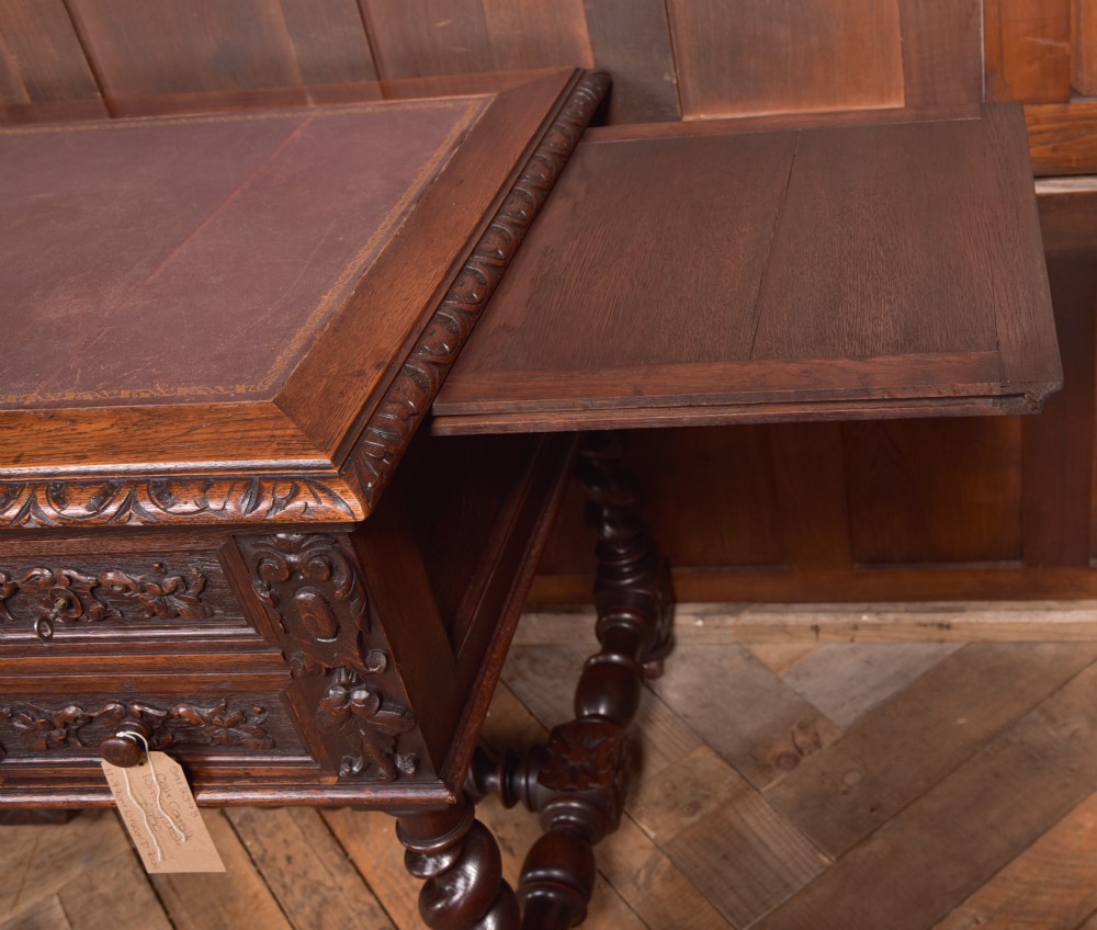 Oak Carved Writing Desk View XXVIII