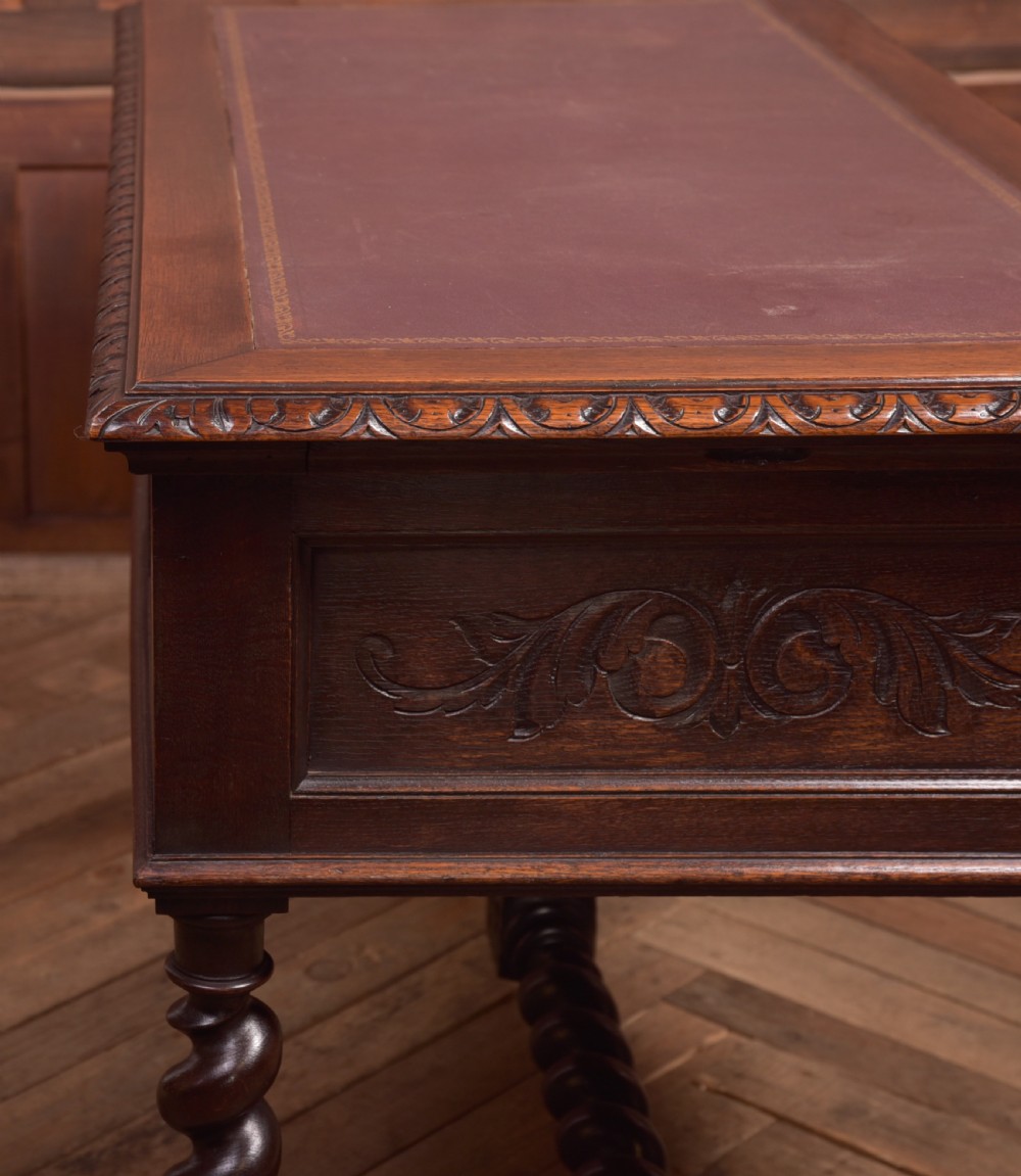 Oak Carved Writing Desk View XXIX