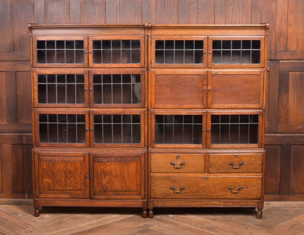 Pair of Oak Sectional Bookcases View II