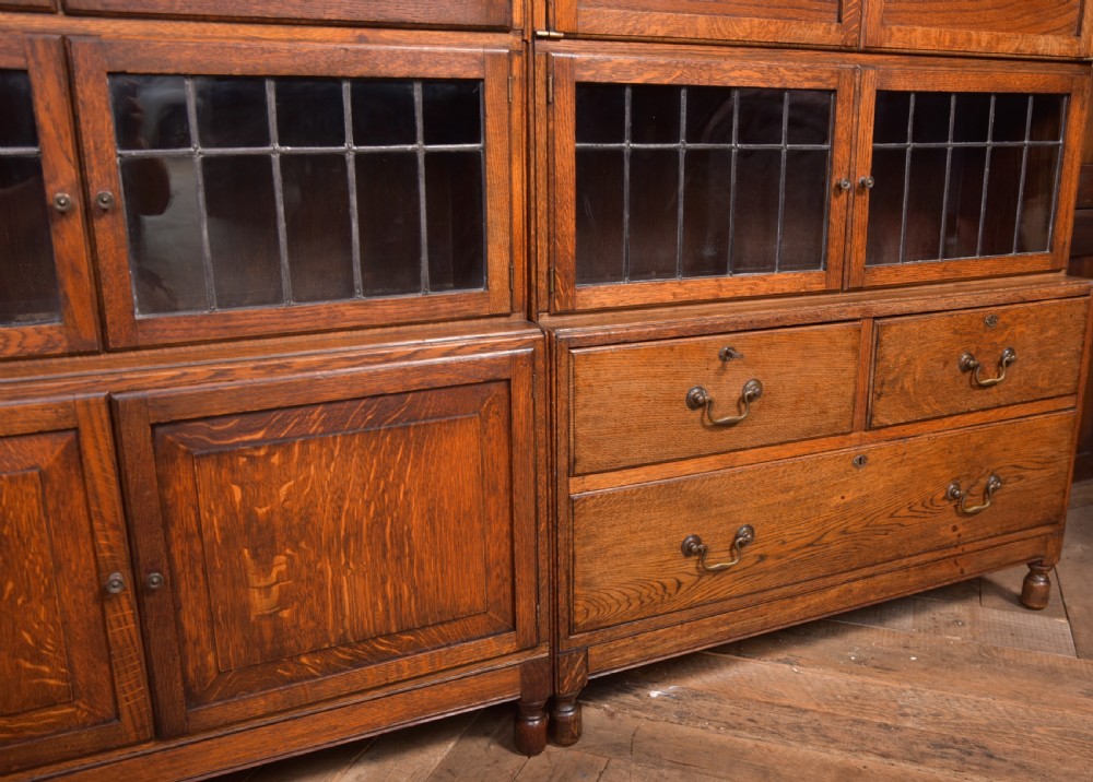 Pair of Oak Sectional Bookcases View X