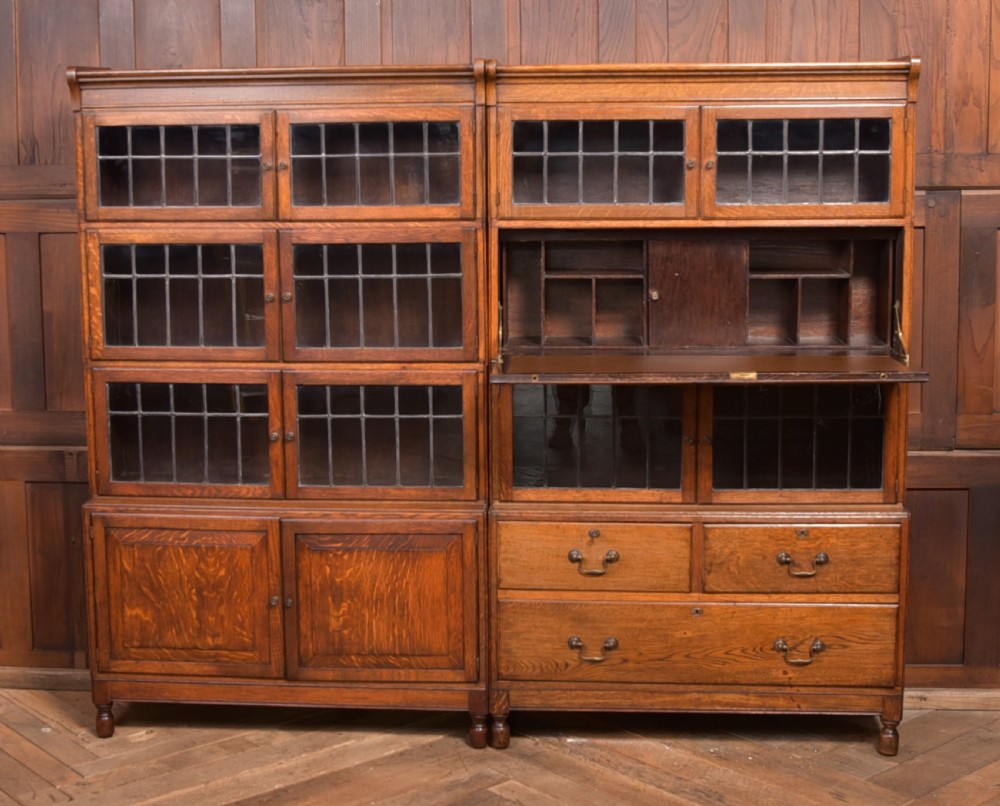 Pair of Oak Sectional Bookcases View XIII
