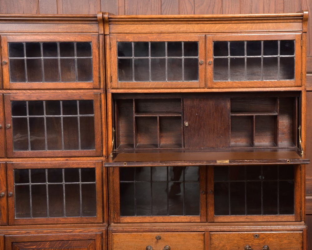 Pair of Oak Sectional Bookcases View XIV