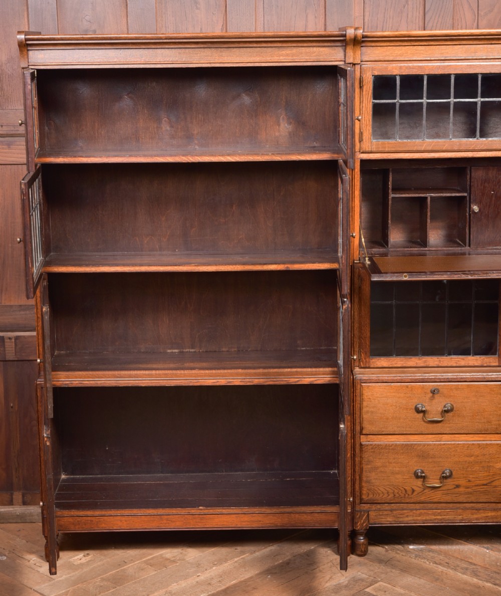 Pair of Oak Sectional Bookcases View XV