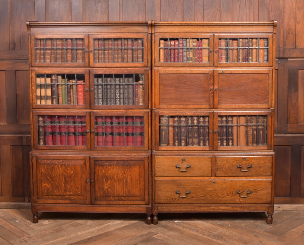 Pair of Oak Sectional Bookcases View XVII