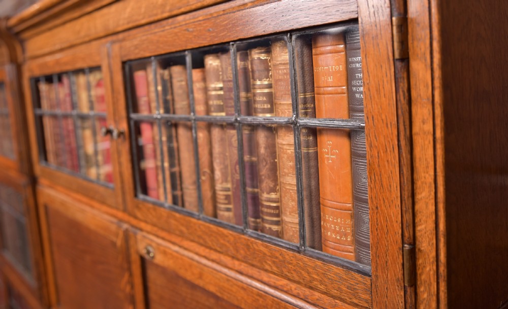 Pair of Oak Sectional Bookcases View XVIII