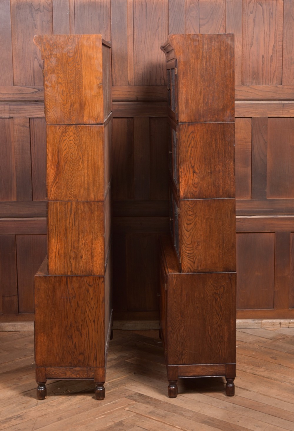 Pair of Oak Sectional Bookcases View XXIV