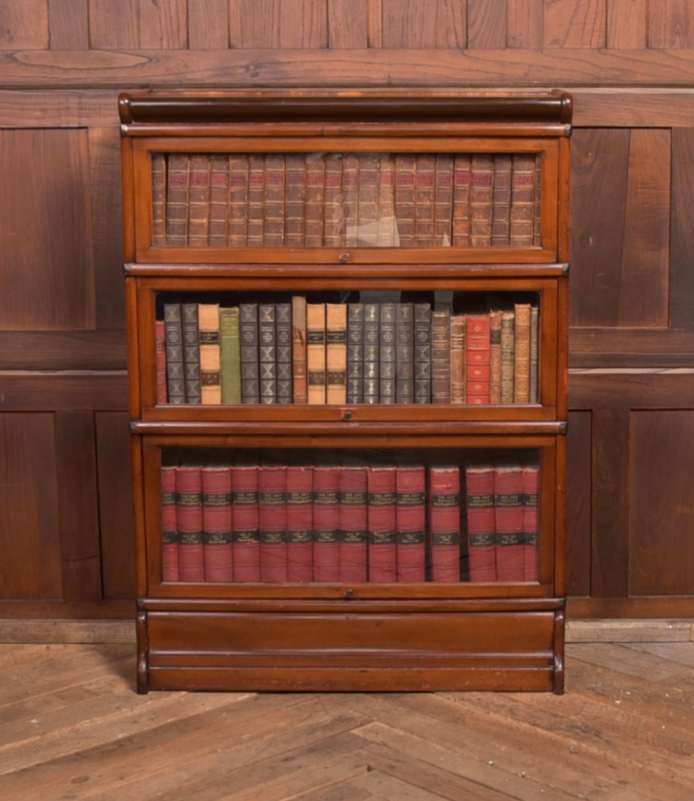 Red Walnut Globe Wernicke 3 Sectional Bookcase