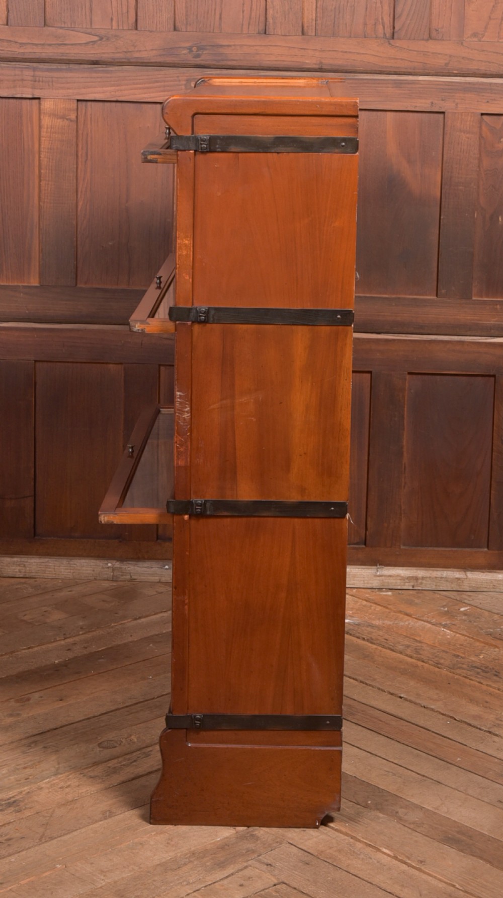 Red Walnut Globe Wernicke 3 Sectional Bookcase View VIII