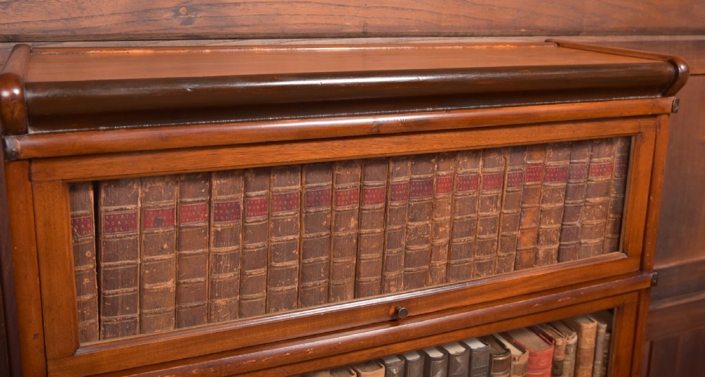 Red Walnut Globe Wernicke 3 Sectional Bookcase View XII